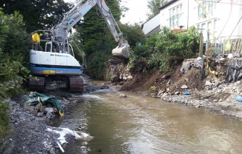 Flood Alleviation, rivers, digger