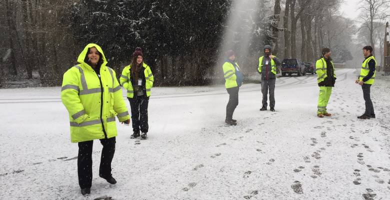 Ecological Clerk of Works Team in the Snow